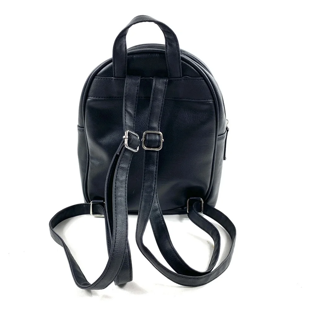 Children's Rainbow Unicorn Small Backpack Black and Silver